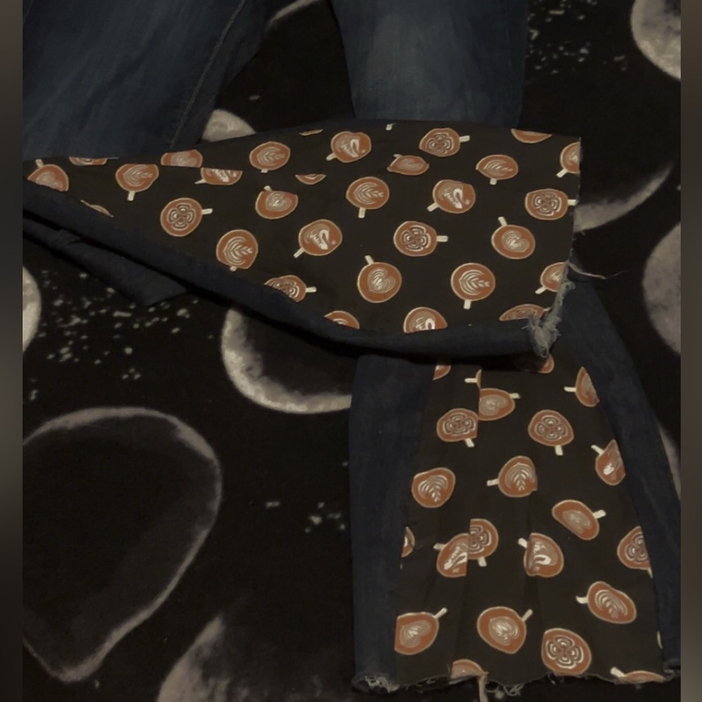 Dark wash Jeans with Latte Pattern